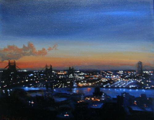 East river 2009 oil 24x30cm